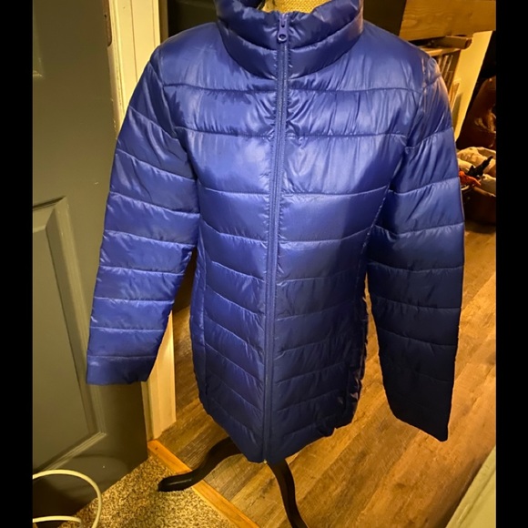 puffy blue jacket